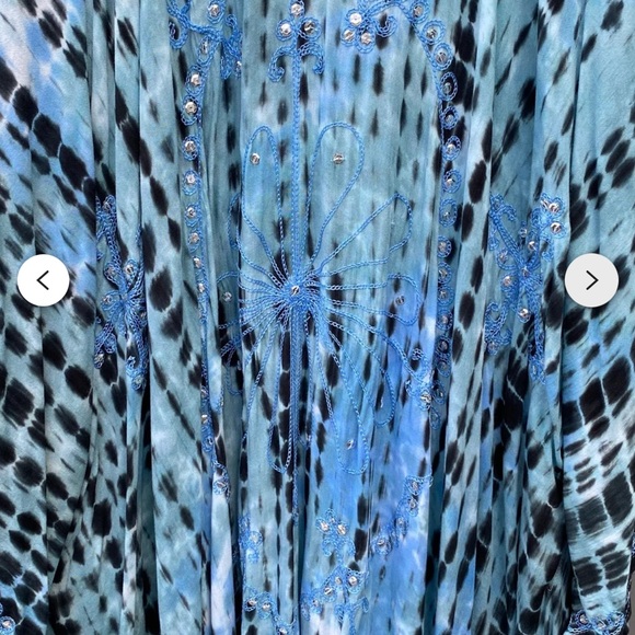 NWOT Style Park1 Blue Tie-Dye Kimono Cover-Up - Picture 4 of 9